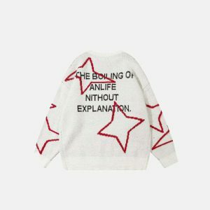 youthful shuriken star sweater loose & dynamic design 4537