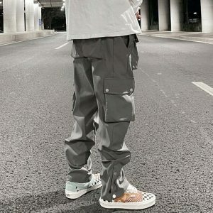 youthful side breasted cargo pants   streetwear revamp 2181