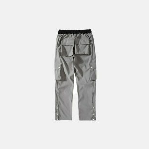 youthful side breasted cargo pants   streetwear revamp 7087