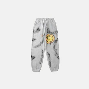 youthful smile patchwork sweatpants streetwear vibes 1696