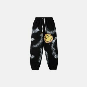 youthful smile patchwork sweatpants streetwear vibes 3104