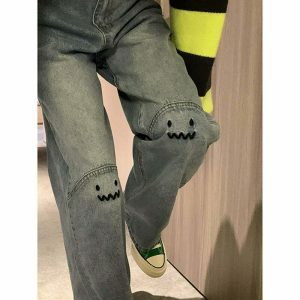 youthful smiley monster denim vintage charm & style 5400