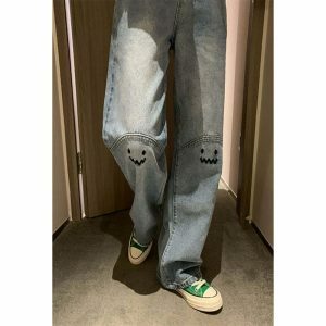 youthful smiley monster denim vintage charm & style 8264