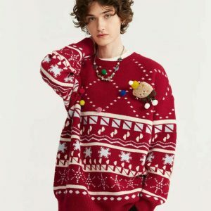 youthful snow knit sweater christmas vibes & cozy feel 1171