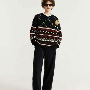 youthful snow knit sweater christmas vibes & cozy feel 1614