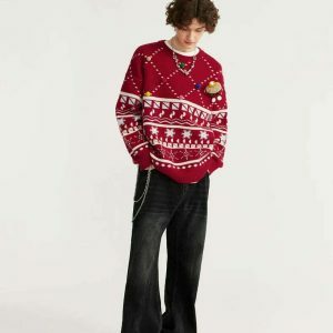 youthful snow knit sweater christmas vibes & cozy feel 3662