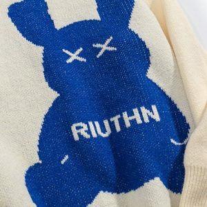 youthful solid rabbit sweater   quirky & comfortable 6087