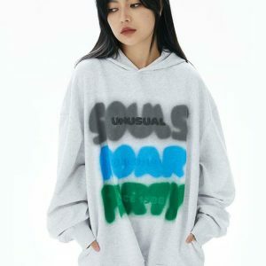 youthful souls & party print hoodie dynamic streetwear 1167