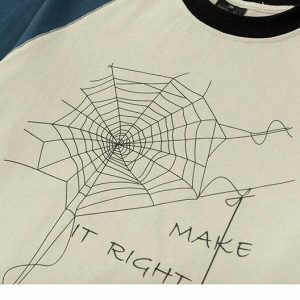 youthful spider web graphic tee iconic & bold design 8335