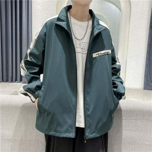 youthful spring windbreaker jacket stand collar & chic 8085