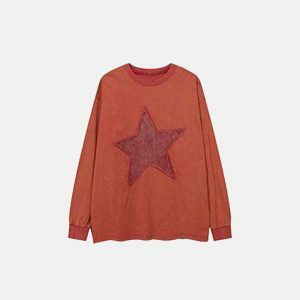 youthful star embroidered sweatshirt loose & trendy fit 2286