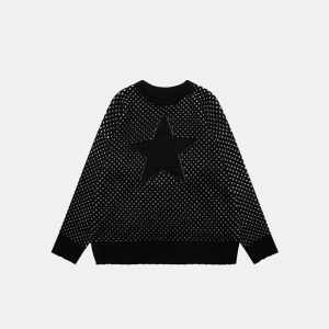 youthful star graphic baggy sweater   urban & trendy fit 1322