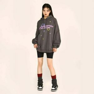 youthful star graphic hoodie oversized & trendy style 8921