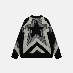 youthful star graphic sweater oversized & trendy comfort 1071