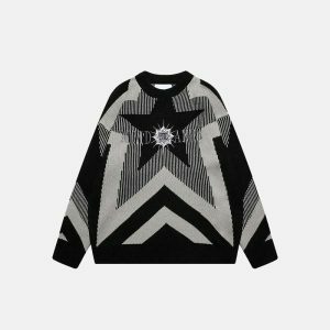 youthful star graphic sweater oversized & trendy comfort 6022