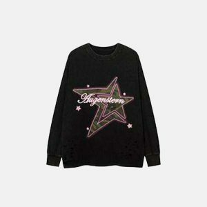youthful star graphic sweatshirt oversized & trendy comfort 7492