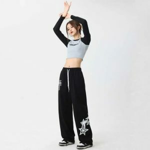 youthful star print sweatpants loose & comfortable fit 3275