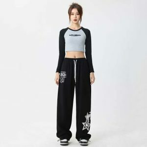 youthful star print sweatpants loose & comfortable fit 8484