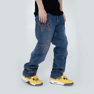 youthful stars denim pants   chic & vibrant streetwear 5732