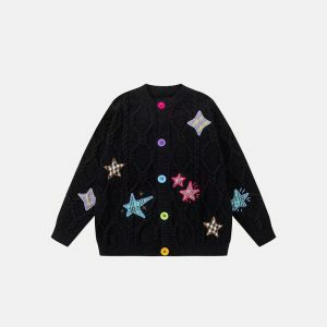 youthful stars embroidered sweater iconic & cozy style 5120