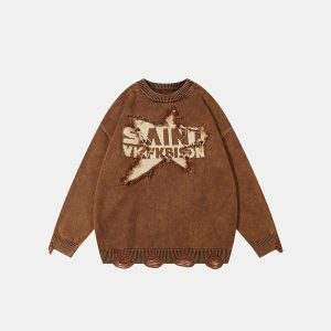 youthful start embroidery sweatshirt oversized & trendy 8511