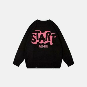 youthful start letter embroidered sweater iconic design 7017