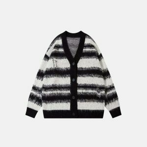 youthful striped cardigan loose knit & urban appeal 3469