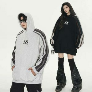 youthful striped hoodie oversized & urban trendsetter 2719