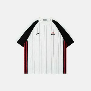 youthful striped soccer t shirt streetwear classic 1430