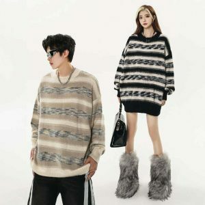 youthful striped sweater loose & chic streetwear staple 6273