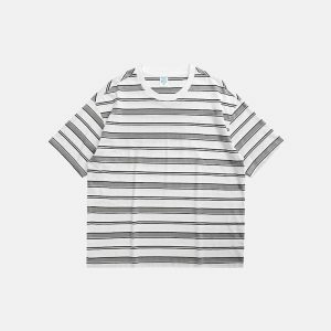 youthful striped t shirt with contrast colors   street chic 3207