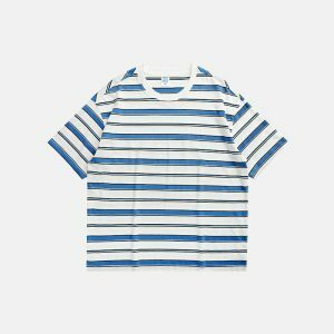 youthful striped t shirt with contrast colors   street chic 3774