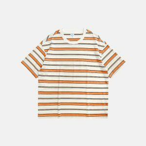 youthful striped t shirt with contrast colors   street chic 5993
