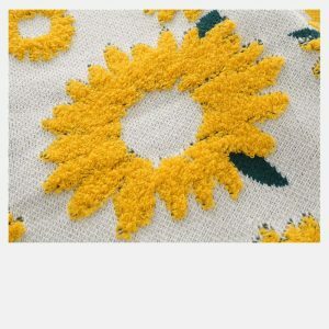 youthful sunflower embroidered sweater knit & chic 7615