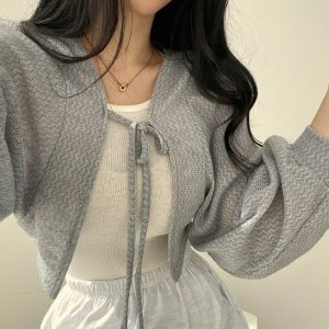 youthful thin knit cardigan sleek single breasted design 3038