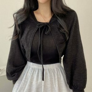youthful thin knit cardigan sleek single breasted design 3429