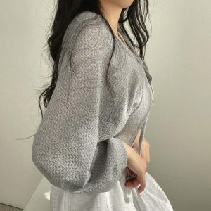 youthful thin knit cardigan sleek single breasted design 7752