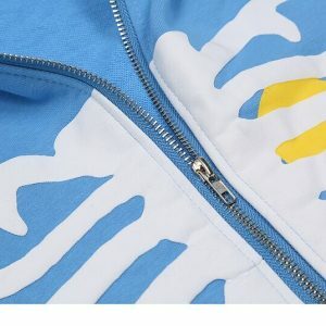 youthful thoracic skeleton zip up hoodie streetwear icon 4160