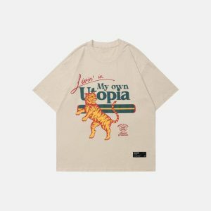 youthful tiger print t shirt   utopian vibes & style 7387