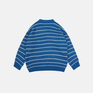 youthful tomorrow striped sweater   dynamic urban style 3953