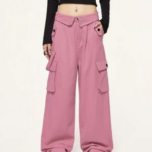 youthful turn down waist cargo pants streetwise appeal 6364