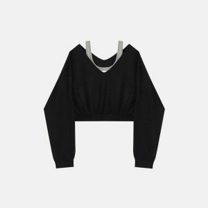 youthful two piece cropped sweatshirt set trendy & chic 6889