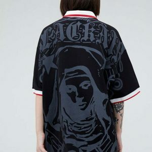 youthful virgin mary soccer tee   iconic & edgy streetwear 1058