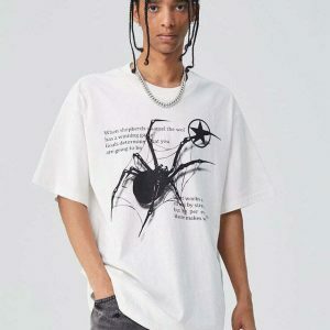 youthful washed spider t shirt dynamic urban design 7236