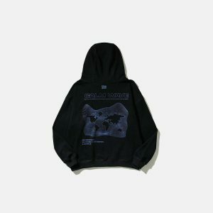 youthful wave black hoodie sleek & solid urban essential 6151