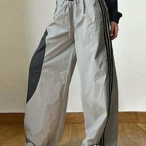 youthful wide leg striped track pants streetwear classic 3190