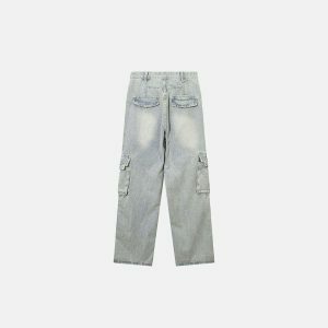 youthful wideleg denim jeans multi pockets & style 4274
