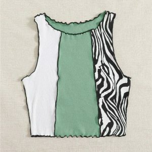 youthful zebra striped tank top   streetwear icon 5504