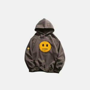 youthful zipper mouth emoji hoodie streetwear icon 2770